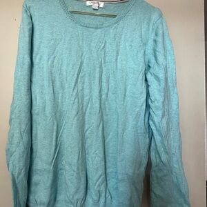 Elegant Aqua Crew Neck Sweater